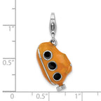 Sterling Silver Rhodium-plated 3-d Enameled Submarine With Lobster Clasp Charm