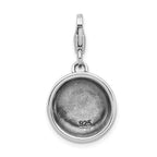 Sterling Silver Rhodium-plated 3-d Dog Bowl and Bone With Lobster Clasp Charm