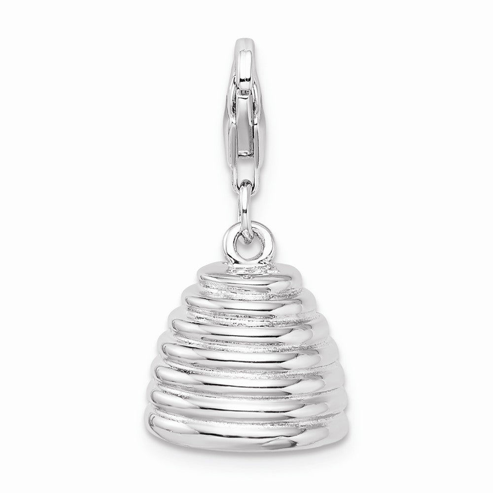 Sterling Silver Rhodium-plated and Gold Plated 3-d Beehive With Lobster Clasp Ch