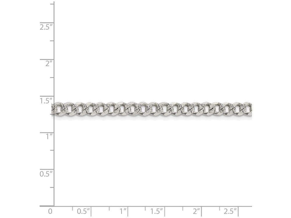 FJC Finejewelers 16 Inch Sterling Silver 4.5mm Pave Curb Chain Necklace