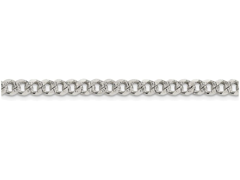 FJC Finejewelers 16 Inch Sterling Silver 4.5mm Pave Curb Chain Necklace