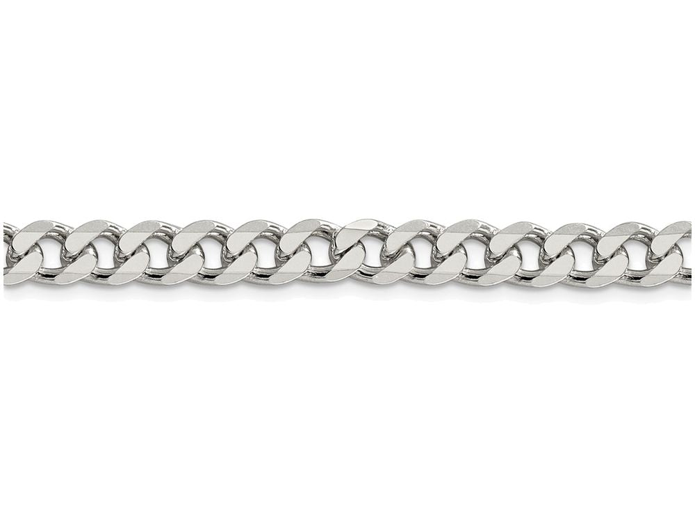 FJC Finejewelers 18 Inch Sterling Silver 7mm Pave Curb Chain Necklace