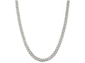 FJC Finejewelers 18 Inch Sterling Silver 7mm Pave Curb Chain Necklace