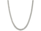 FJC Finejewelers 18 Inch Sterling Silver 7mm Pave Curb Chain Necklace