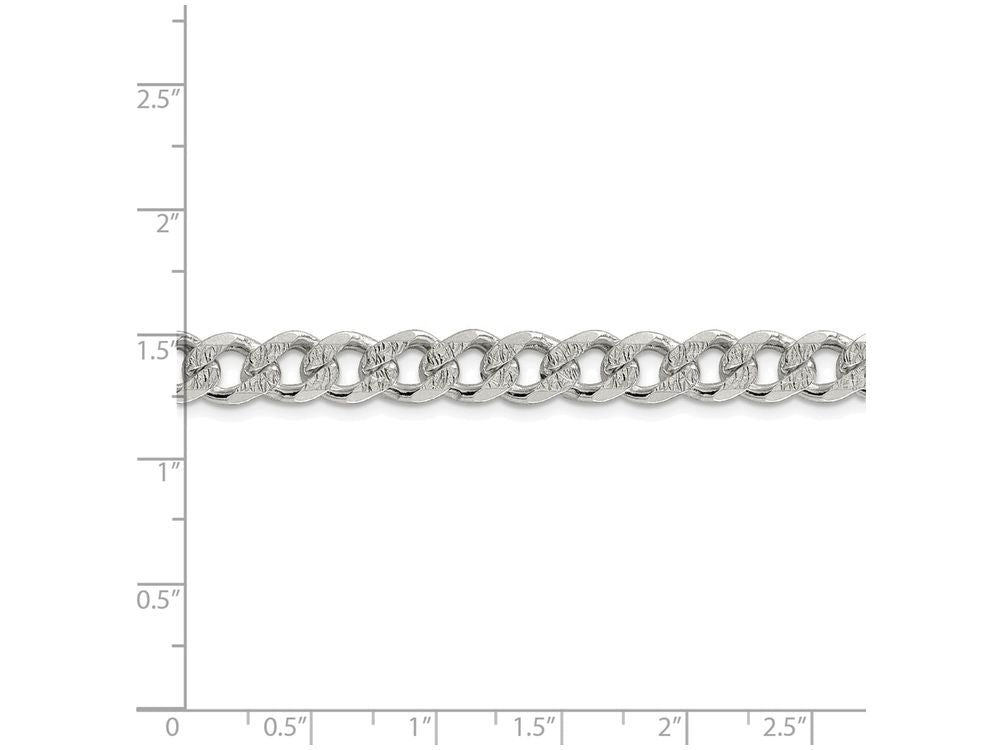 FJC Finejewelers 18 Inch Sterling Silver 7.5mm Pave Curb Chain Necklace