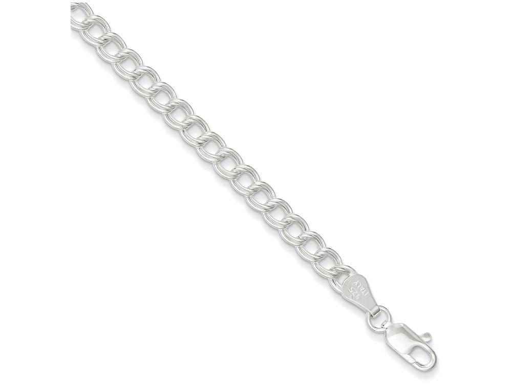 FJC Finejewelers Sterling Silver Double Link Charm Bracelet