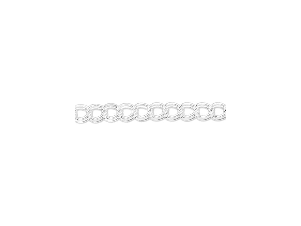 FJC Finejewelers Sterling Silver Double Link Charm Bracelet