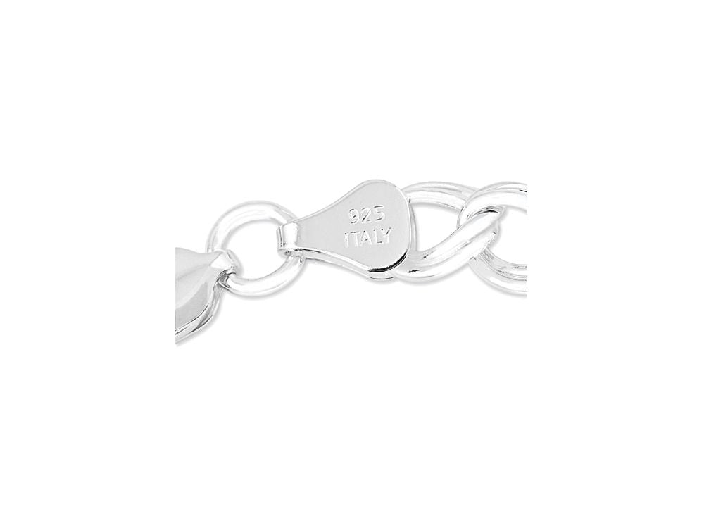 FJC Finejewelers Sterling Silver Double Link Charm Bracelet