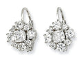 Cheryl M™ Sterling Silver CZ Leverback Earrings