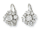 Cheryl M™ Sterling Silver CZ Leverback Earrings