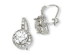 Cheryl M™ Sterling Silver CZ French Wire Earrings