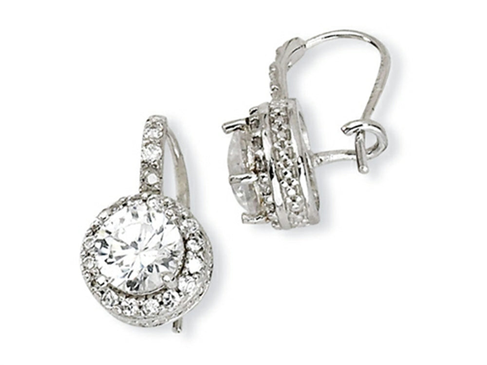 Cheryl M™ Sterling Silver CZ French Wire Earrings