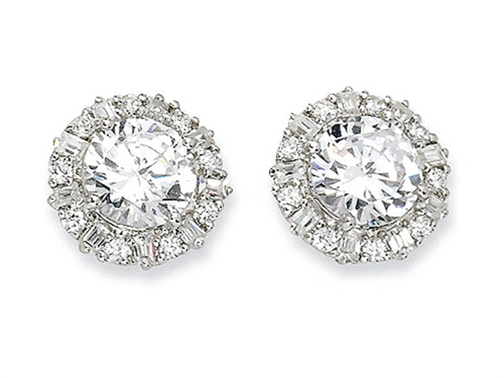 Cheryl M™ Sterling Silver CZ Post Earrings