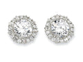 Cheryl M™ Sterling Silver CZ Post Earrings