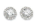 Cheryl M™ Sterling Silver CZ Post Earrings