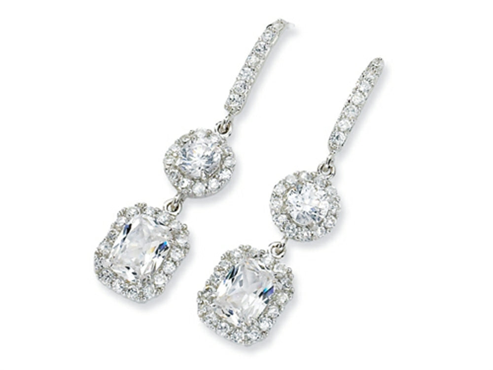 Cheryl M™ Sterling Silver CZ French Wire Earrings
