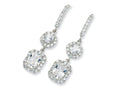 Cheryl M™ Sterling Silver CZ French Wire Earrings