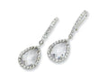 Cheryl M™ Sterling Silver Checker-cut CZ French Wire Earrings