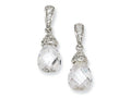 Cheryl M™ Sterling Silver Teardrop CZ Dangle Post Earrings