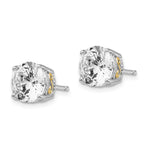 Cheryl M™ Sterling Silver and Gold Plated 8mm CZ Stud Earrings