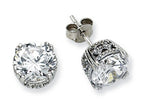 Cheryl M™ Sterling Silver 8mm CZ Stud Earrings
