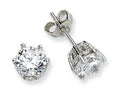 Cheryl M™ Sterling Silver 6.5mm CZ Stud Earrings