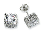 Cheryl M™ Sterling Silver 8mm CZ Stud Earrings