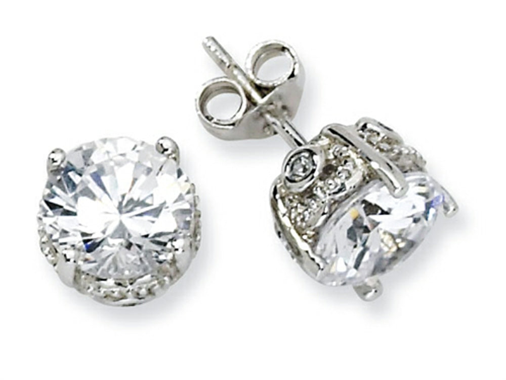 Cheryl M™ Sterling Silver 8mm CZ Stud Earrings