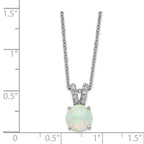 Cheryl M™ Sterling Silver Synthetic Opal Cabochon and CZ 18in Necklace