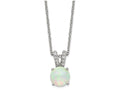 Cheryl M™ Sterling Silver Synthetic Opal Cabochon and CZ 18in Necklace