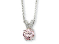 Cheryl M™ Sterling Silver Pink and White CZ 18in Necklace