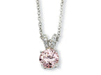Cheryl M™ Sterling Silver Pink and White CZ 18in Necklace