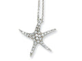 Cheryl M™ Sterling Silver CZ Starfish 18in Necklace