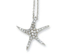 Cheryl M™ Sterling Silver CZ Starfish 18in Necklace