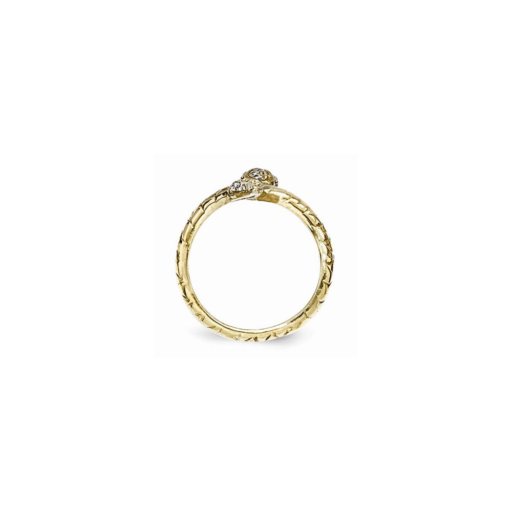 Cheryl M™ Gold Plated Sterling Silver CZ Snake Ring