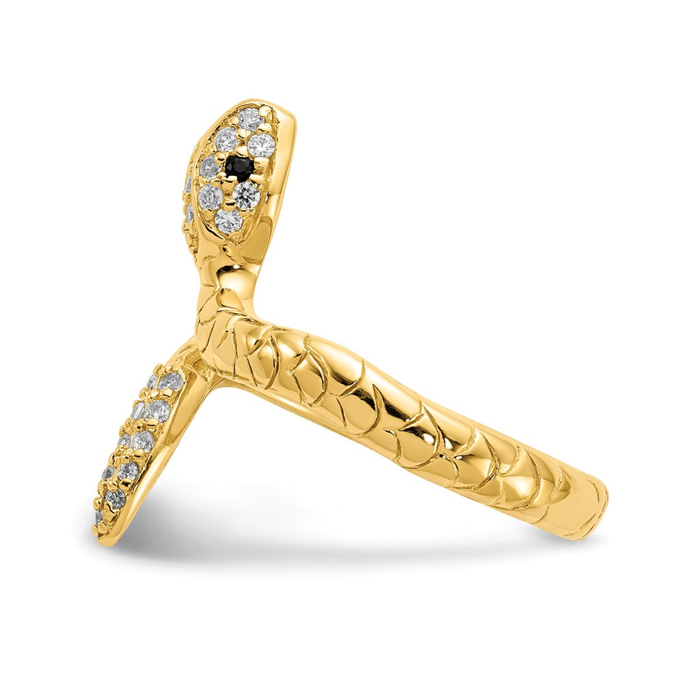 Cheryl M™ Gold Plated Sterling Silver CZ Snake Ring