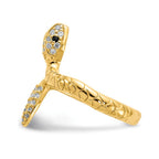 Cheryl M™ Gold Plated Sterling Silver CZ Snake Ring