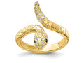 Cheryl M™ Gold Plated Sterling Silver CZ Snake Ring
