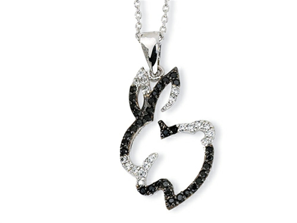 Cheryl M™ Sterling Silver CZ Bunny 18in Necklace