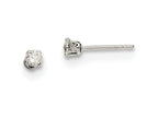 FJC Finejewelers Sterling Silver 2.5mm Round Snap Set Cubic Zirconia Stud Earrings