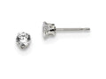 FJC Finejewelers Sterling Silver 4mm Round Snap Set Cubic Zirconia Stud Earrings