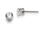 FJC Finejewelers Sterling Silver 5mm Round Snap Set Cubic Zirconia Stud Earrings