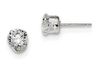 FJC Finejewelers Sterling Silver 6mm Round Snap Set Cubic Zirconia Stud Earrings