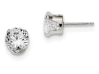 FJC Finejewelers Sterling Silver 7mm Round Snap Set Cubic Zirconia Stud Earrings