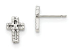 FJC Finejewelers Sterling Silver Cross Mini Earrings