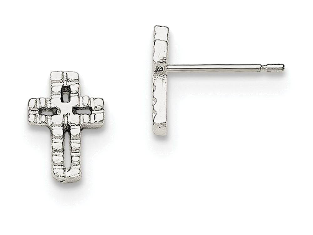 FJC Finejewelers Sterling Silver Cross Mini Earrings
