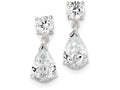 FJC Finejewelers Sterling Silver Cubic Zirconia Pear Shaped Dangle Earrings