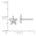 FJC Finejewelers Sterling Silver Starfish Mini Earrings With D/c Center