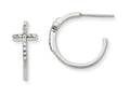 FJC Finejewelers Sterling Silver With CZ Cross Hoop Earrings
