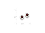FJC Finejewelers Sterling Silver Garnet and Cubic Zirconia Heart Earrings